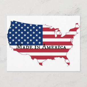 Postale Carte du drapeau des États-Unis Silhouette