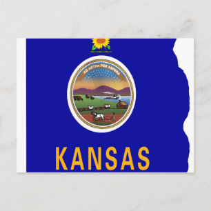 Postale Carte du drapeau du Kansas