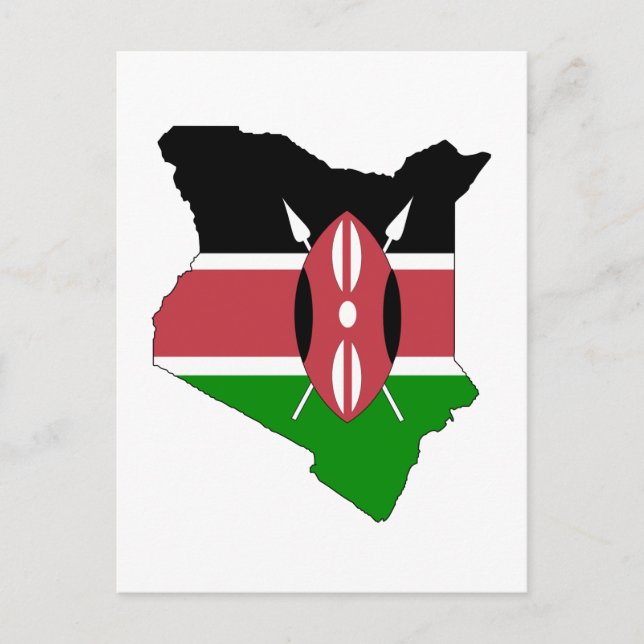 Postale Carte du drapeau du Kenya (Devant)