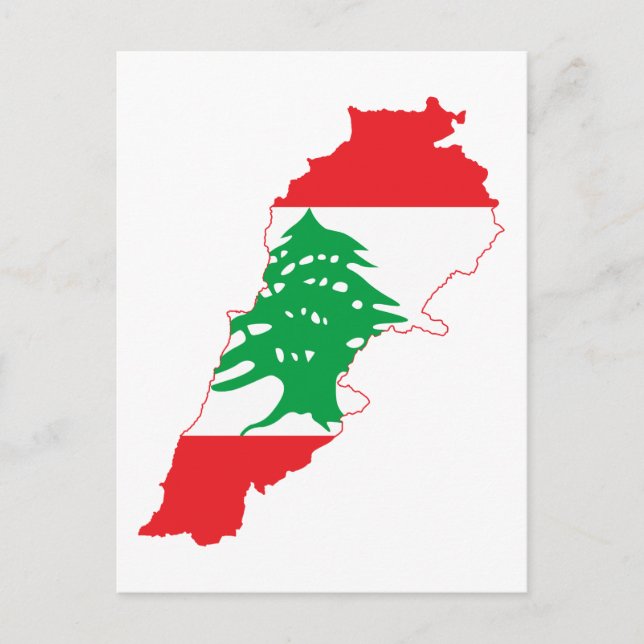 Postale Carte du drapeau du Liban (Devant)