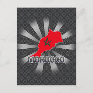 Postale Carte du drapeau du Maroc 2.0