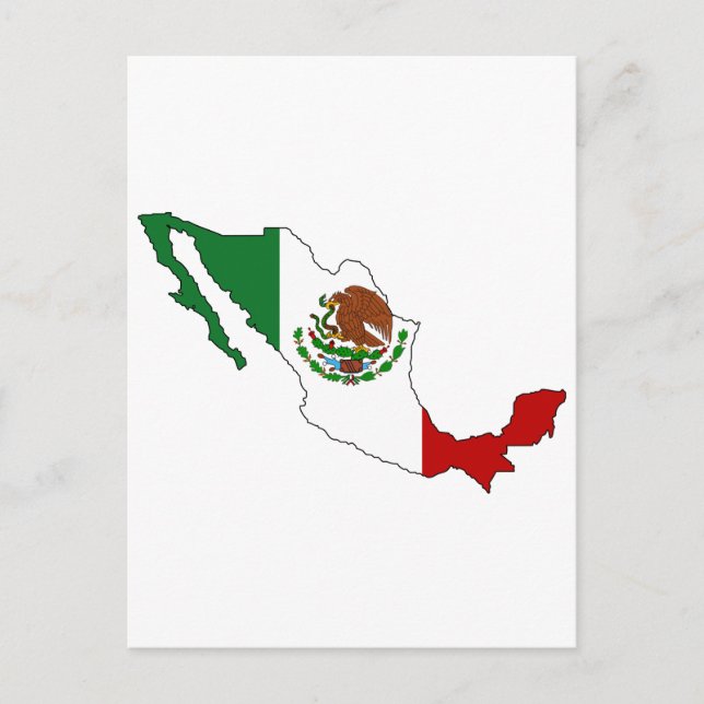 Postale Carte du drapeau du Mexique (Devant)