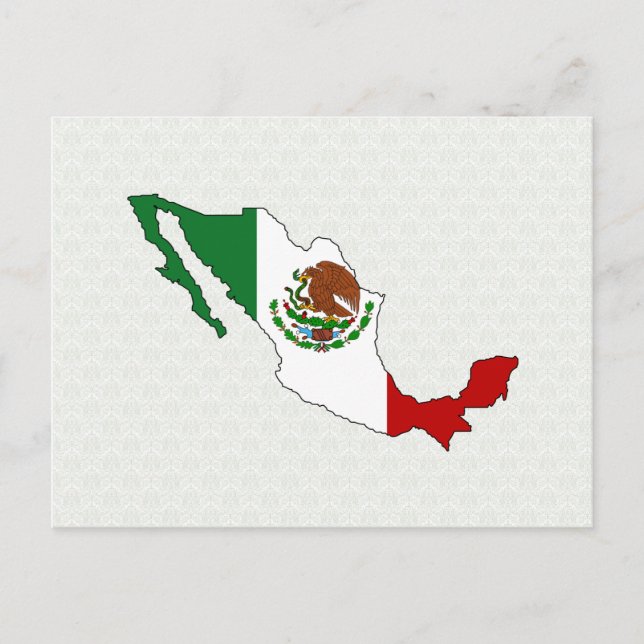 Postale Carte du drapeau du Mexique pleine taille (Devant)