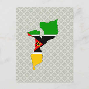 Postale Carte du drapeau du Mozambique pleine taille