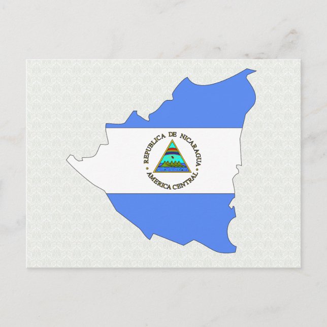 Postale Carte du drapeau du Nicaragua pleine taille (Devant)