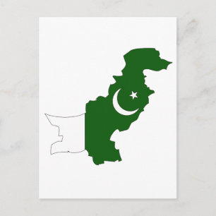 Postale Carte du drapeau du Pakistan
