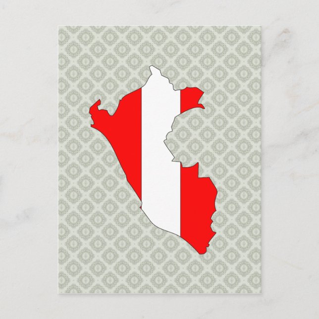 Postale Carte du drapeau du Pérou pleine taille (Devant)