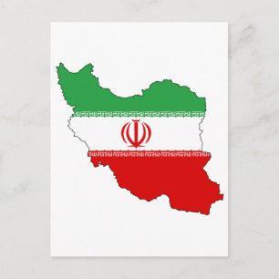 Postale Carte du drapeau iranien