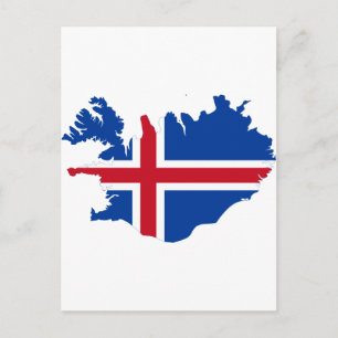 Postale Carte du drapeau islandais IS Ísland