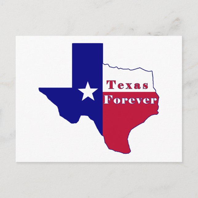 Postale Carte du drapeau Texas Forever (Devant)