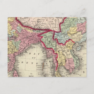 Postale Carte du Hindoostan, de l'Inde, de la Chine et du
