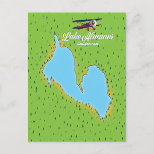 Postale carte du lac Almanor Californie États-Unis