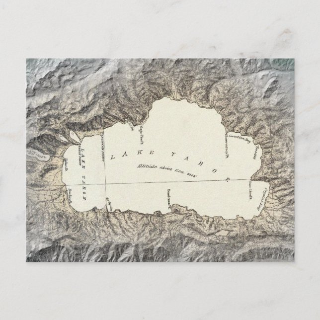 Postale Carte du lac Tahoe (Devant)