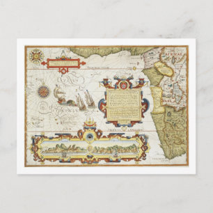 Postale Carte du littoral ouest-africain, 1596 (couleur ma