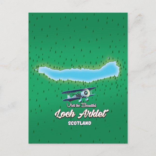Postale carte du loch Arklet Écosse carte vintage (Devant)