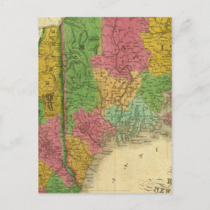 Postale Carte du Maine, du New Hampshire et du Vermont