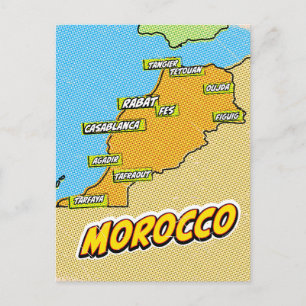 Postale Carte du Maroc illustrée par Pop Art