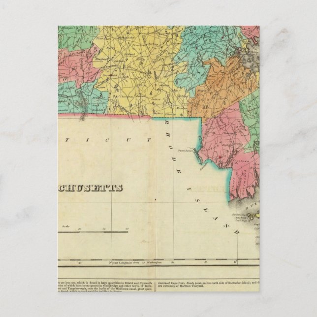 Postale Carte Du Massachusetts (Devant)