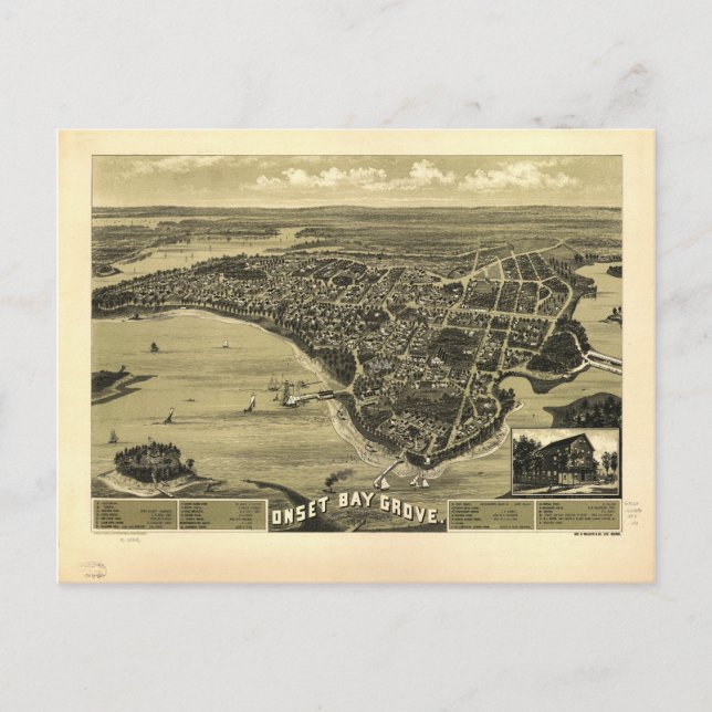 Postale Carte du Massachusetts de Onset Bay Grove Wareham  (Devant)