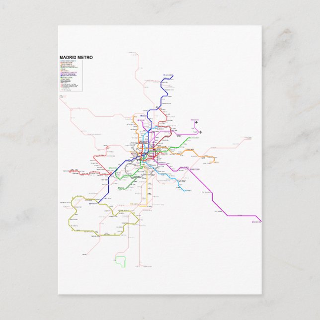 Postale Carte du métro Espagne-Madrid (Devant)