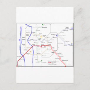 Postale Carte du métro Sevilla