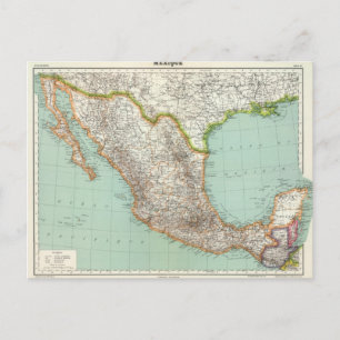 Postale - Carte du Mexique
