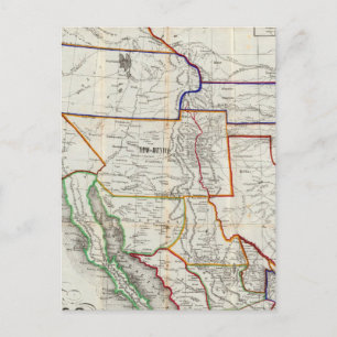 Postale Carte Du Mexique Et De La Californie