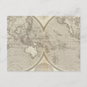 Postale Carte du monde