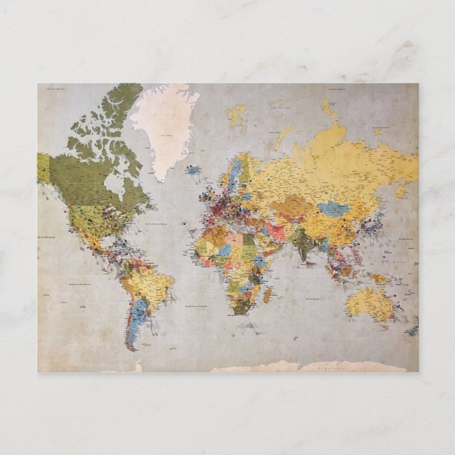 Postale carte du monde (Devant)