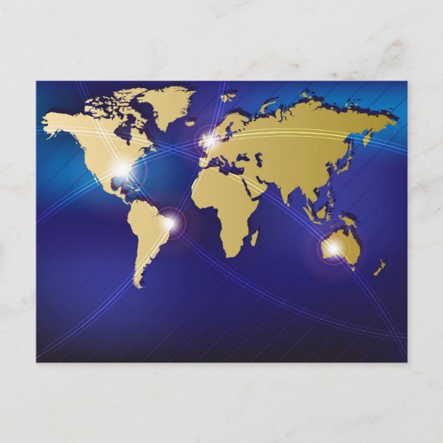 Postale Carte du monde (Devant)