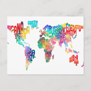 Postale Carte du monde