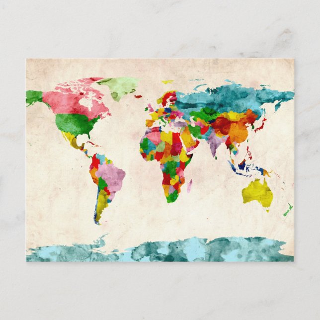 Postale Carte du monde (Devant)