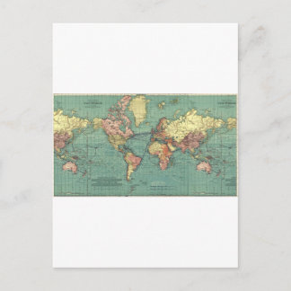 Postale Carte du monde 1919