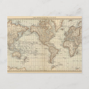 Postale Carte du monde 2