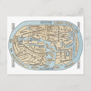 POSTALE CARTE DU MONDE 2E SIÈCLE