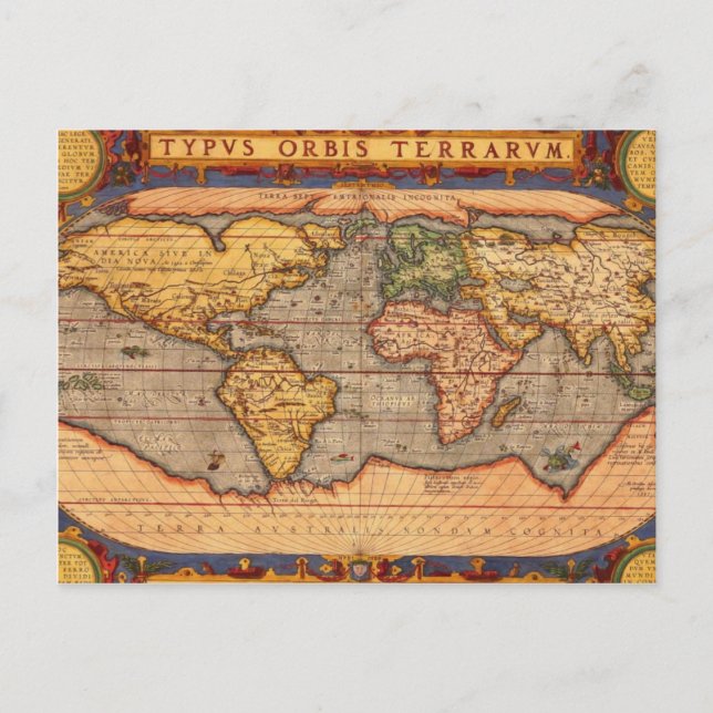 Postale Carte du monde antique (Devant)