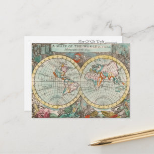 Postale Carte du monde antique
