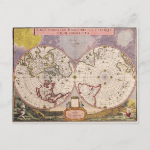 Postale Carte du monde antique