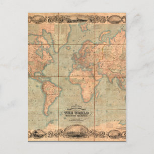 Postale Carte du monde antique 4