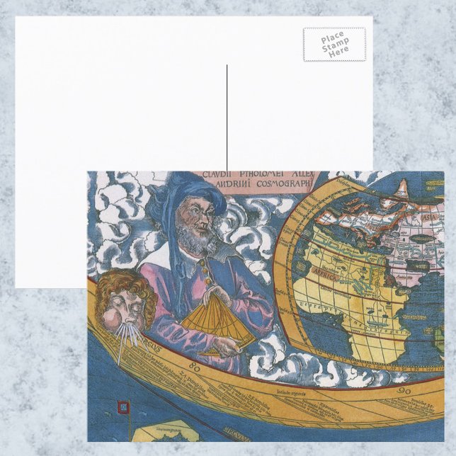 Postale Carte du monde antique avec Claudius Ptolemy, 1507 (Créateur téléchargé)