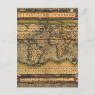 Postale Carte du monde Antique Ortelius Europe Voyage