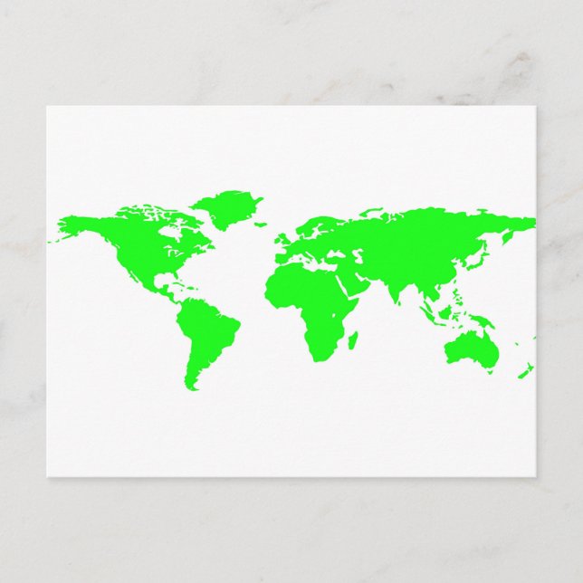 Postale Carte du monde blanc vert (Devant)