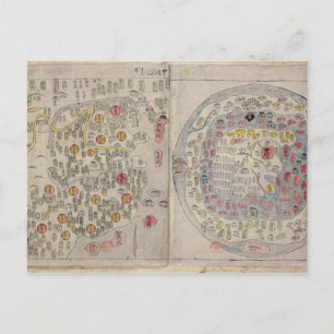 Postale Carte du monde de la Corée de Chine