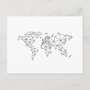 Postale Carte du monde géométrique