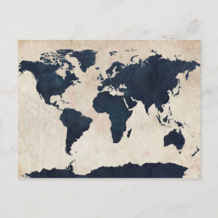 Postale Carte du monde marine en détresse