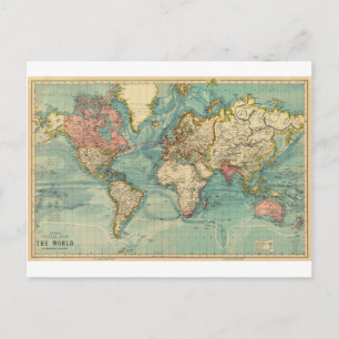 Postale Carte du monde vintage