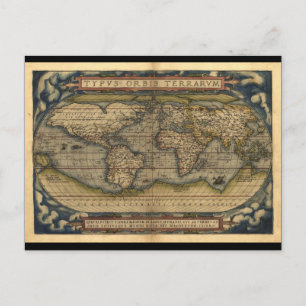 Postale Carte du monde vintage Atlas Conception historique