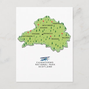 Postale carte du parc national de Cairngorms