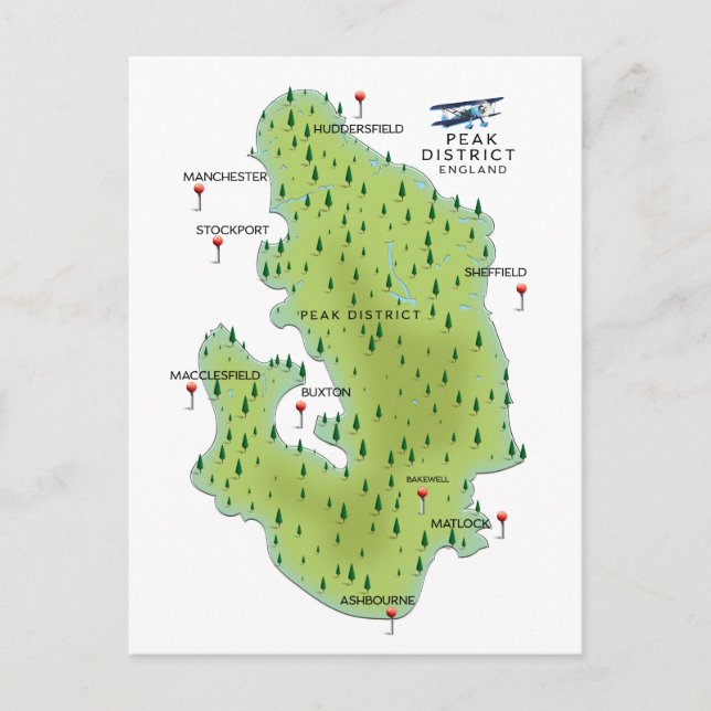 Postale Carte du Peak District Angleterre (Devant)