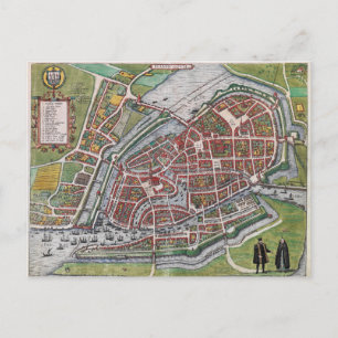 Postale Carte du plan Hamburg Allemagne 1600